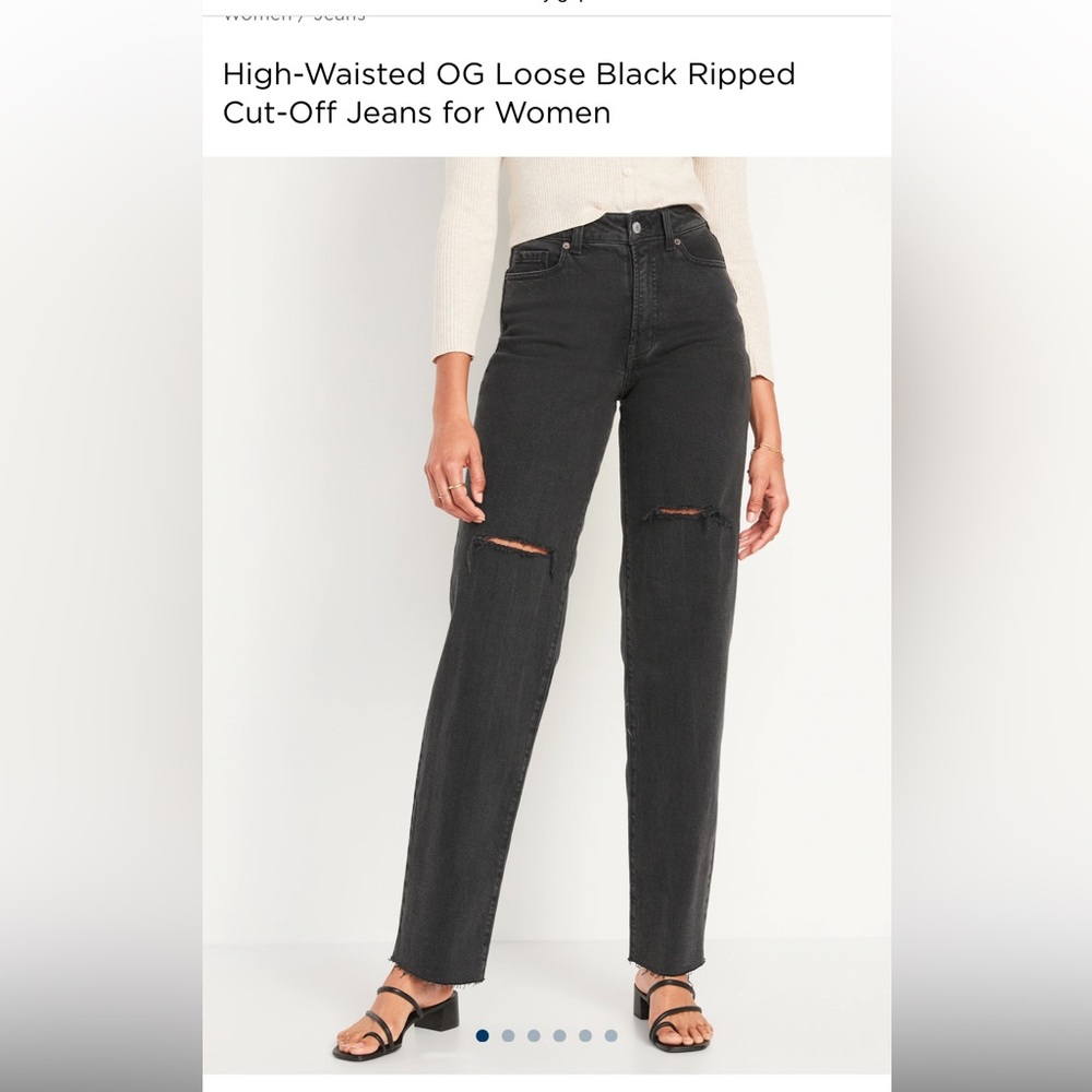 Black distressed jeans